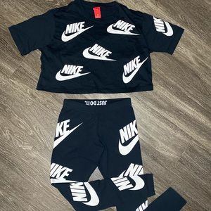 **SOLD** Nike Leg-A-See Swoosh Legging Crop Top Set